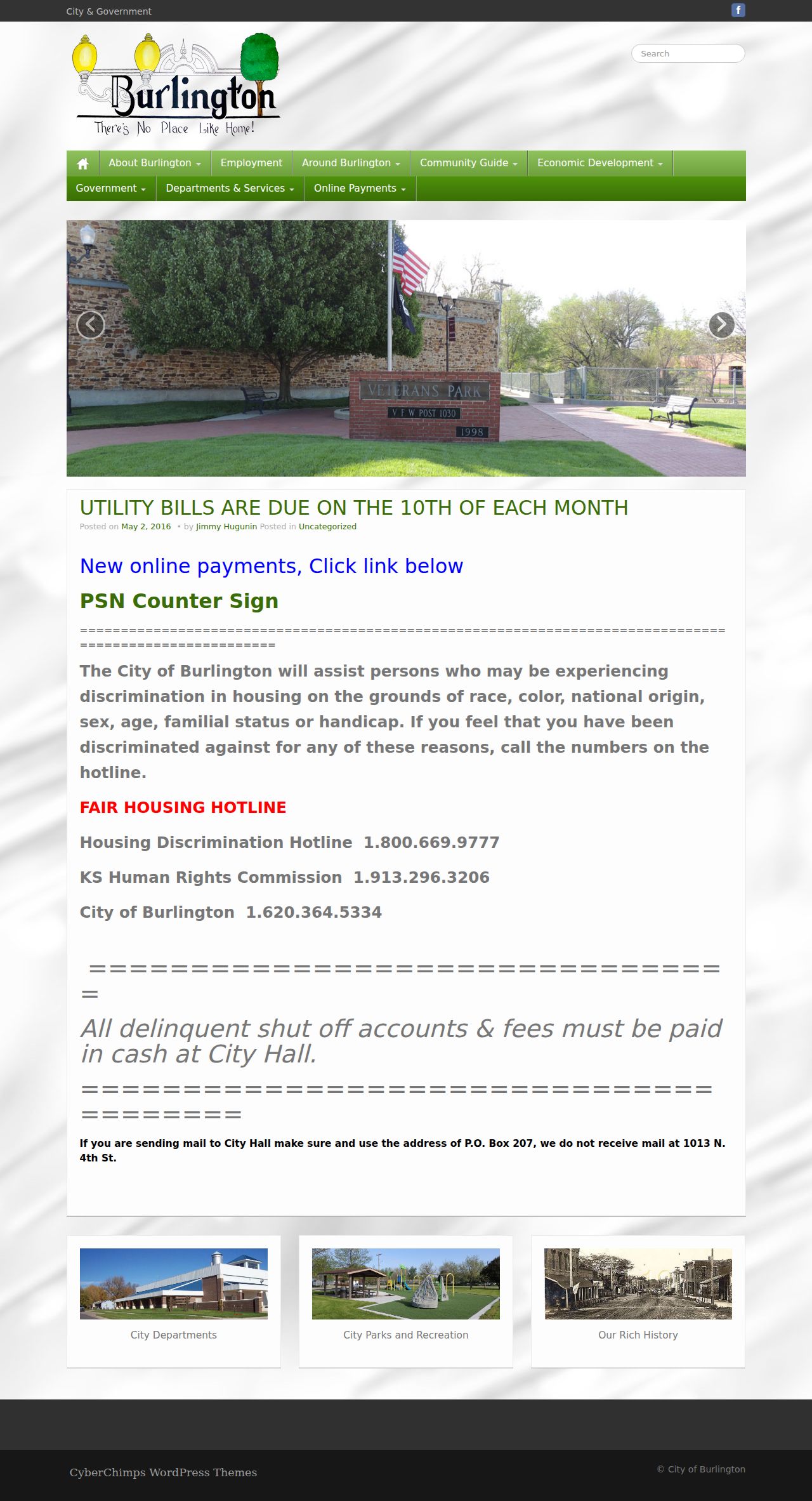 Burlington court docket access from the official city homepage