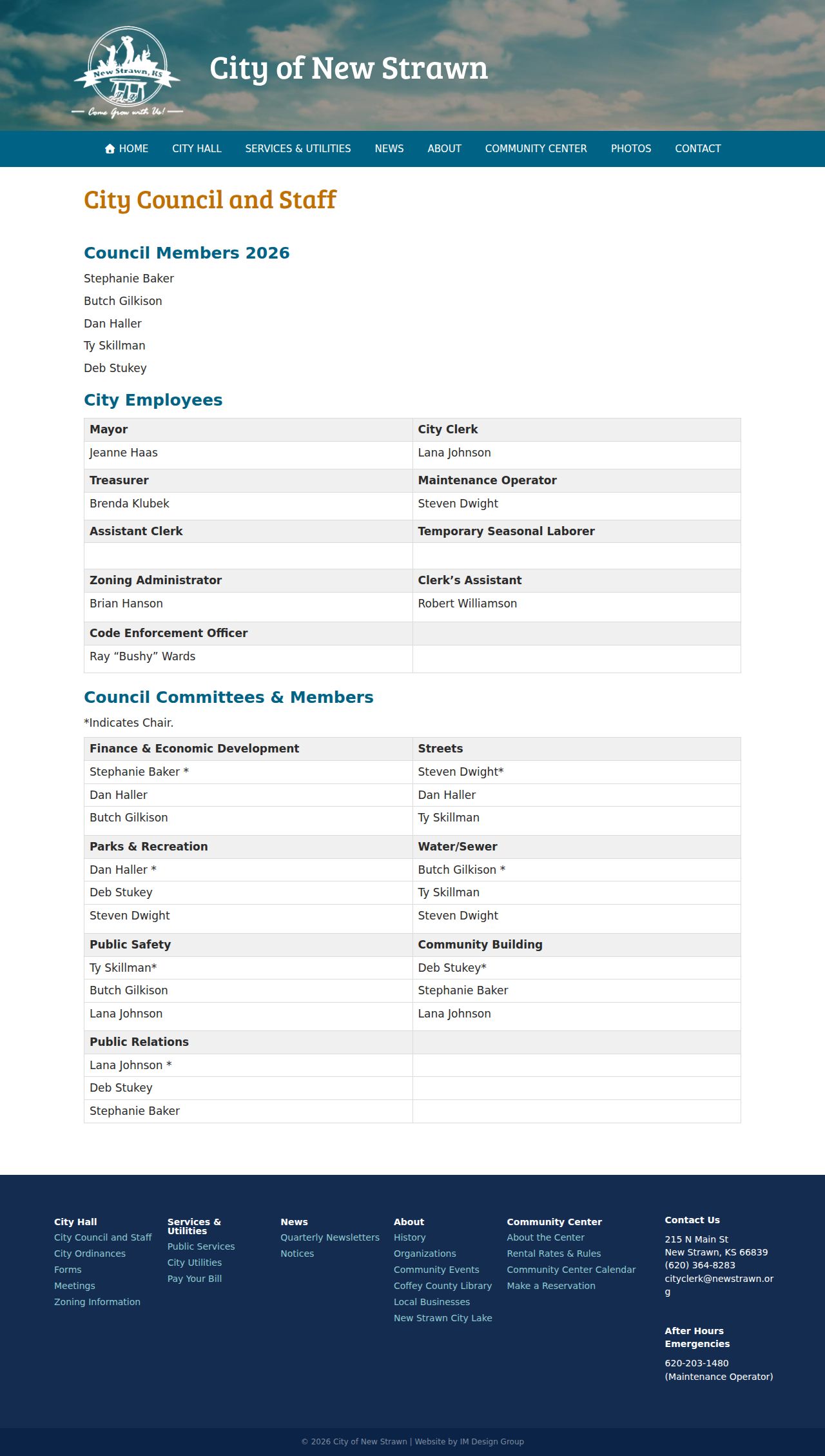 New Strawn council and staff page