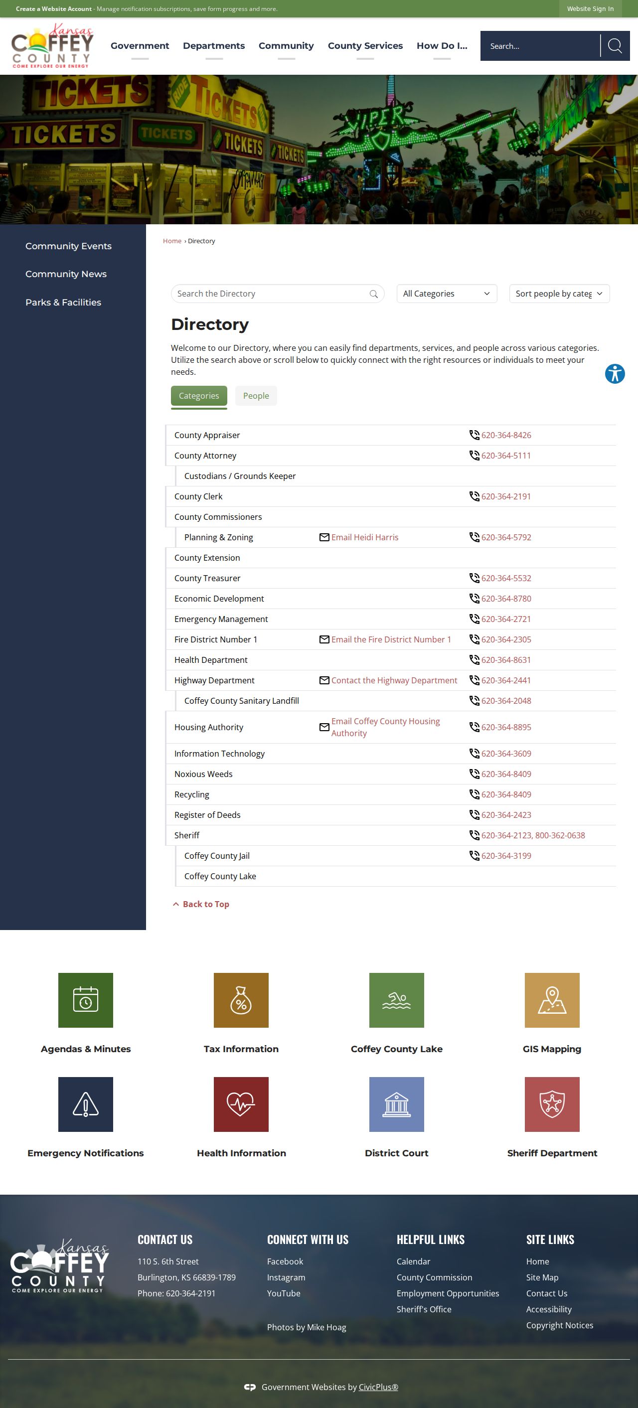 Coffey County court docket office directory routing