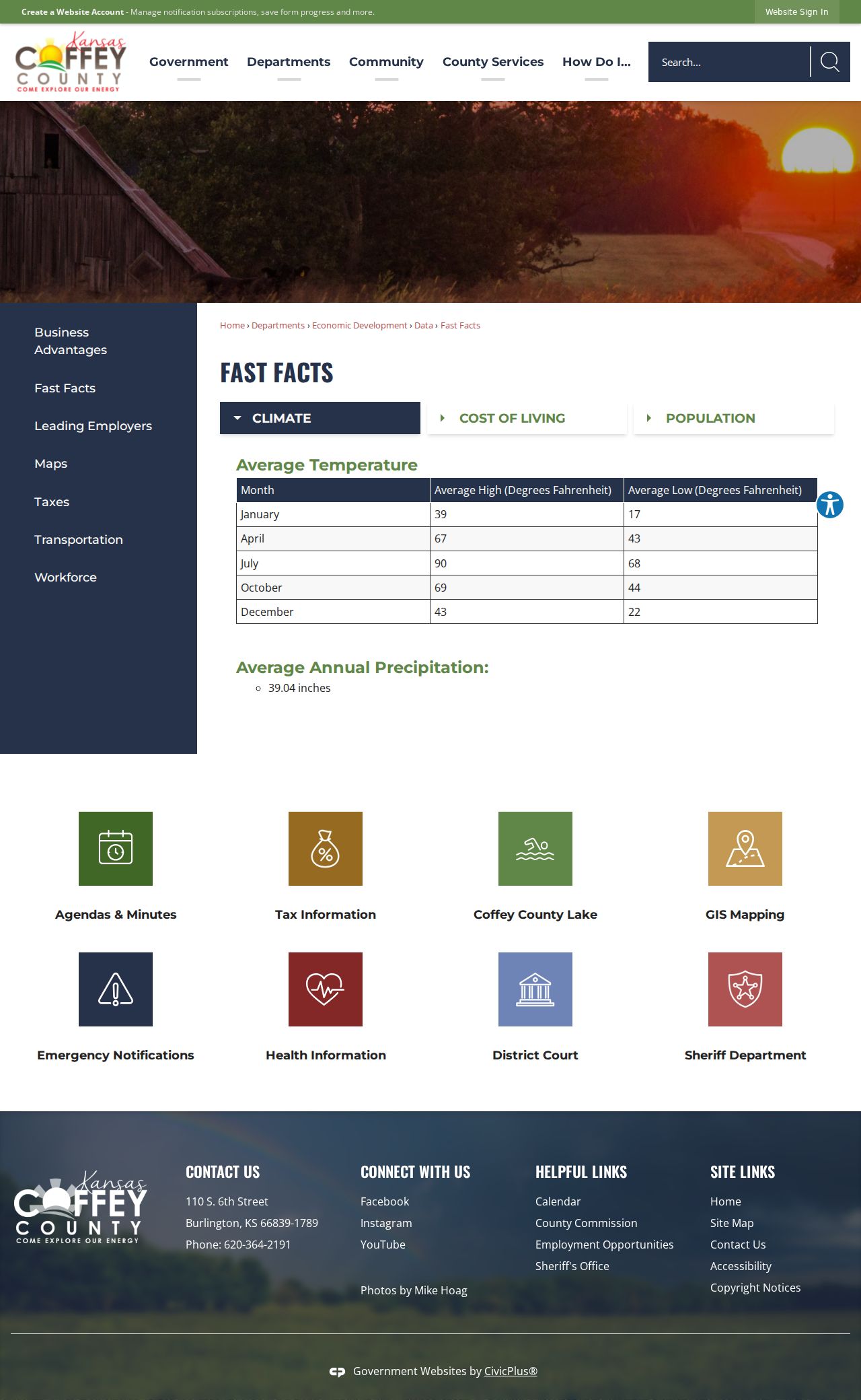 Coffey County court docket population and county context